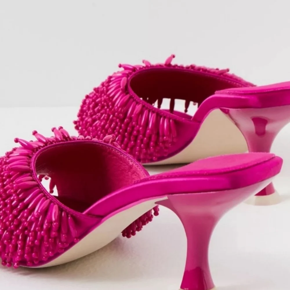 Jeffrey Campbell Beaded Sandals in Pink Size/8 - Picture 2 of 8